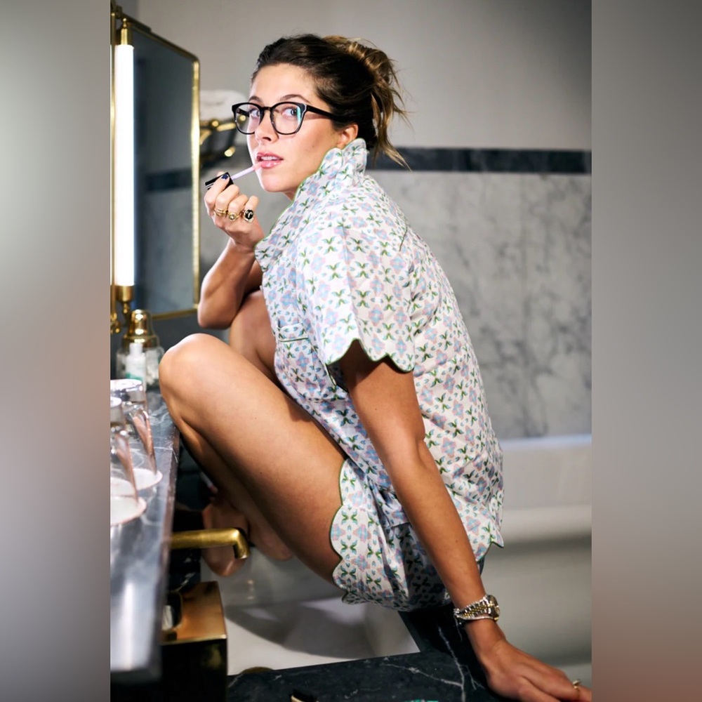 Brooks Ave Scalloped Pajama Set Short - Posey Lavender